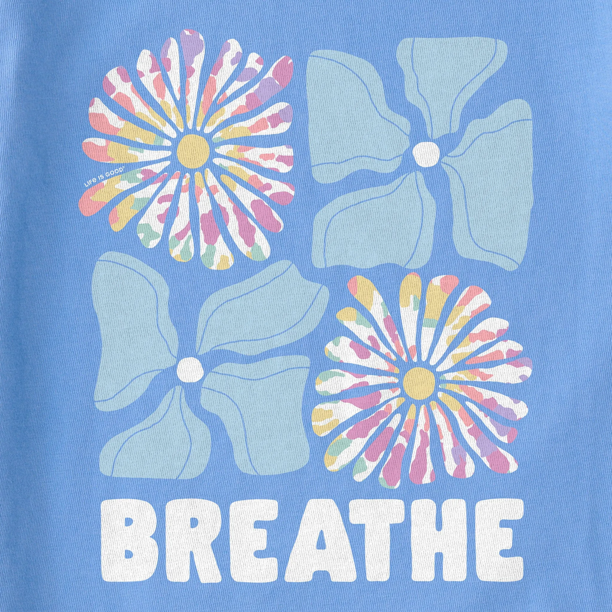 Women's Flower Grid Breathe Tie Dye Short Sleeve Tee Life is Good