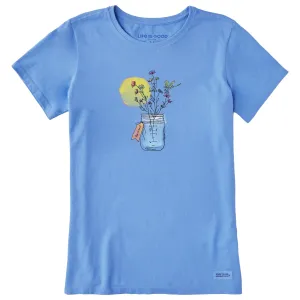 Women's Flower Jar Short Sleeve Tee Life is Good