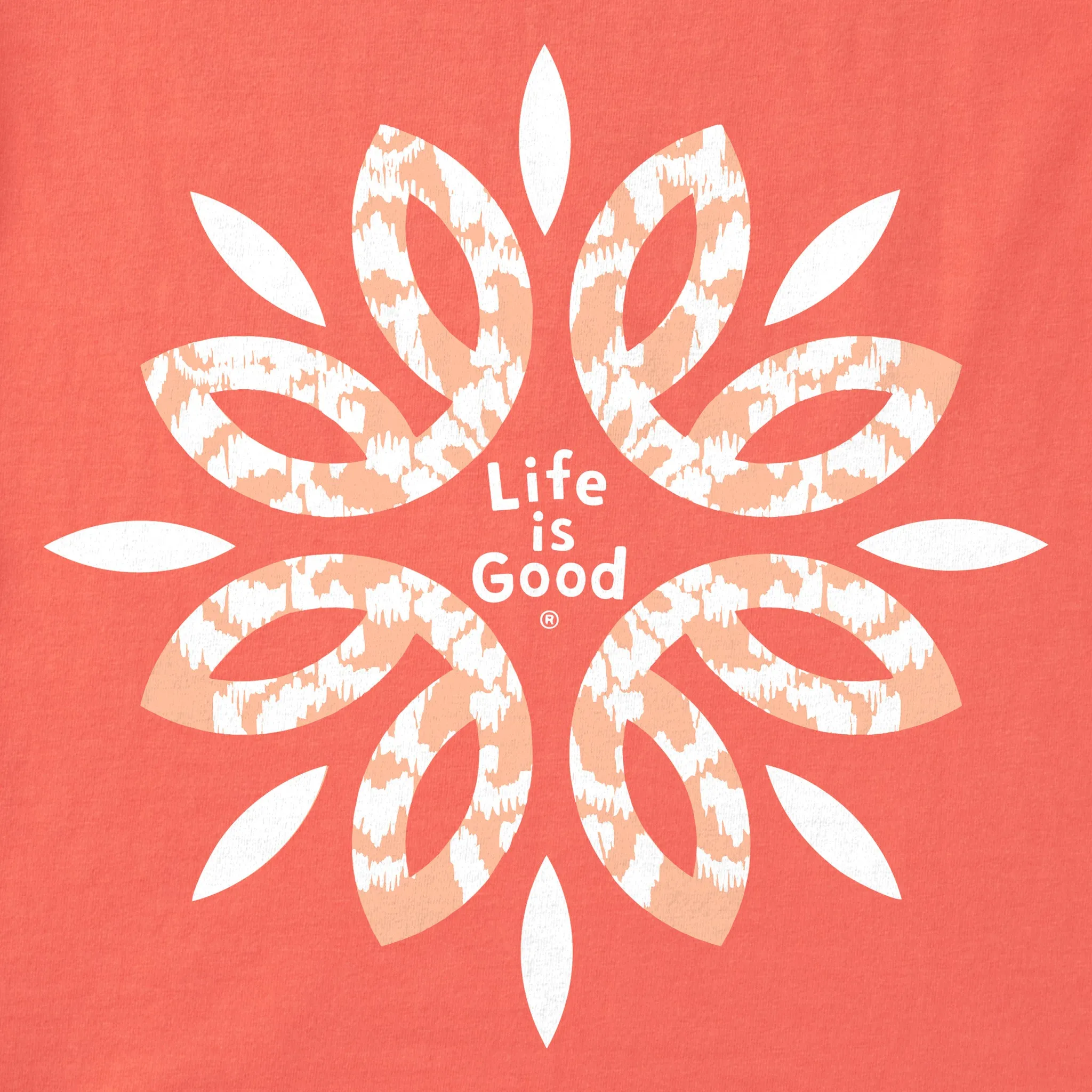 Women's Flower Mandala Short Sleeve Crusher Tee Life is Good