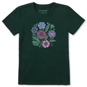 Women's Flower Medley Short Sleeve Crusher Tee Life is Good