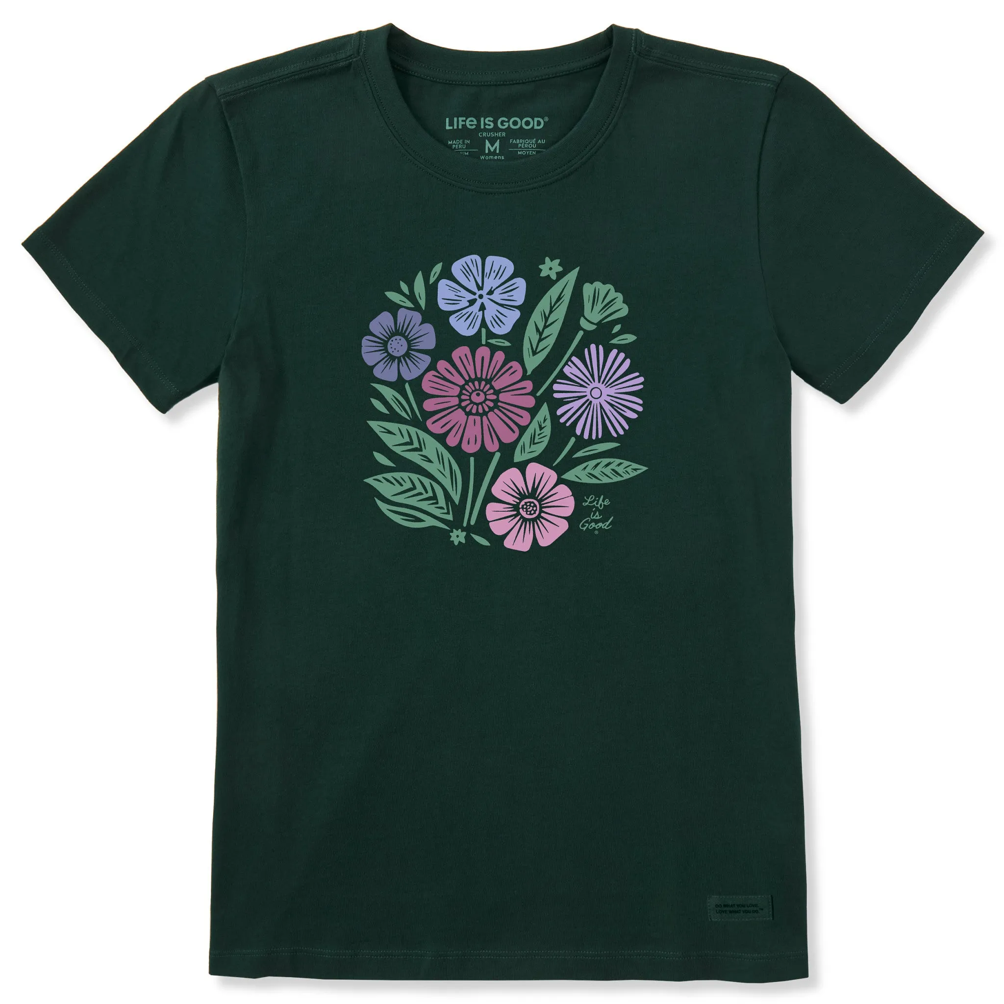 Women's Flower Medley Short Sleeve Crusher Tee Life is Good