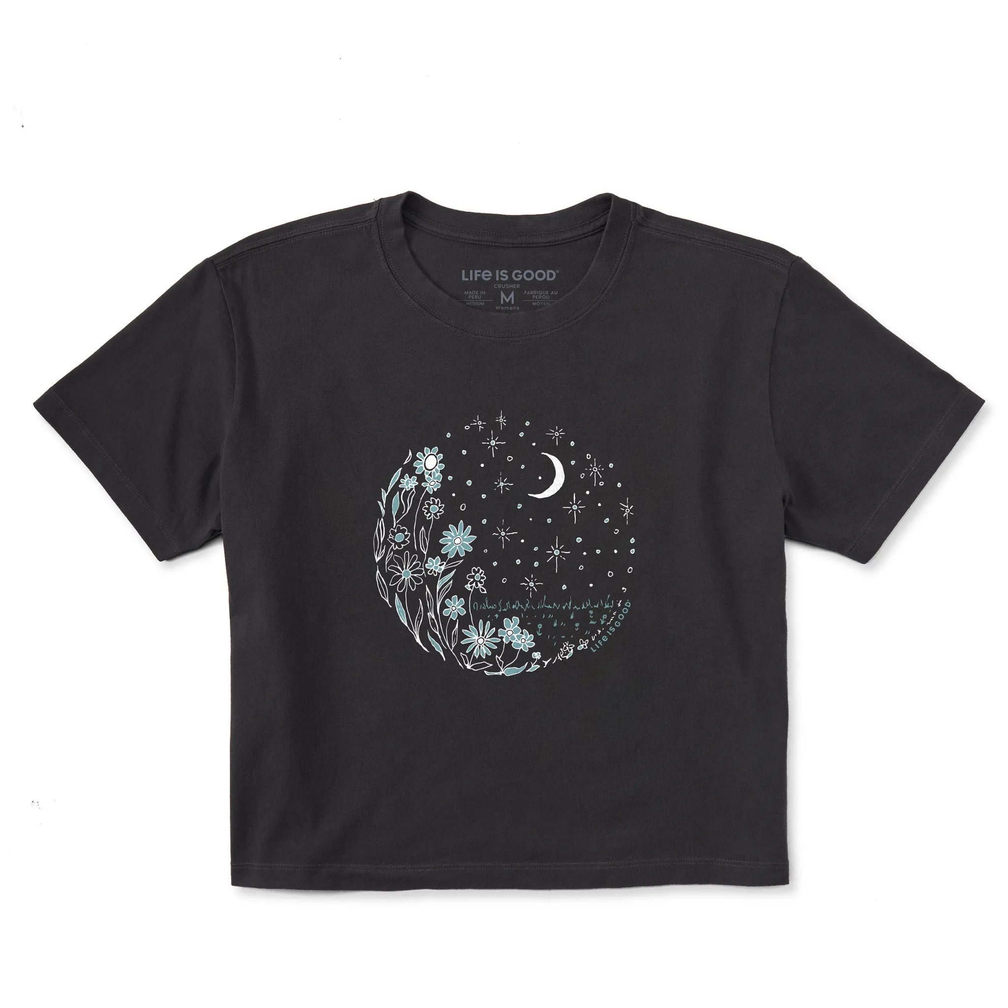 Women's Flower Moonrise Short Sleeve Crusher Boxy Tee Life is Good