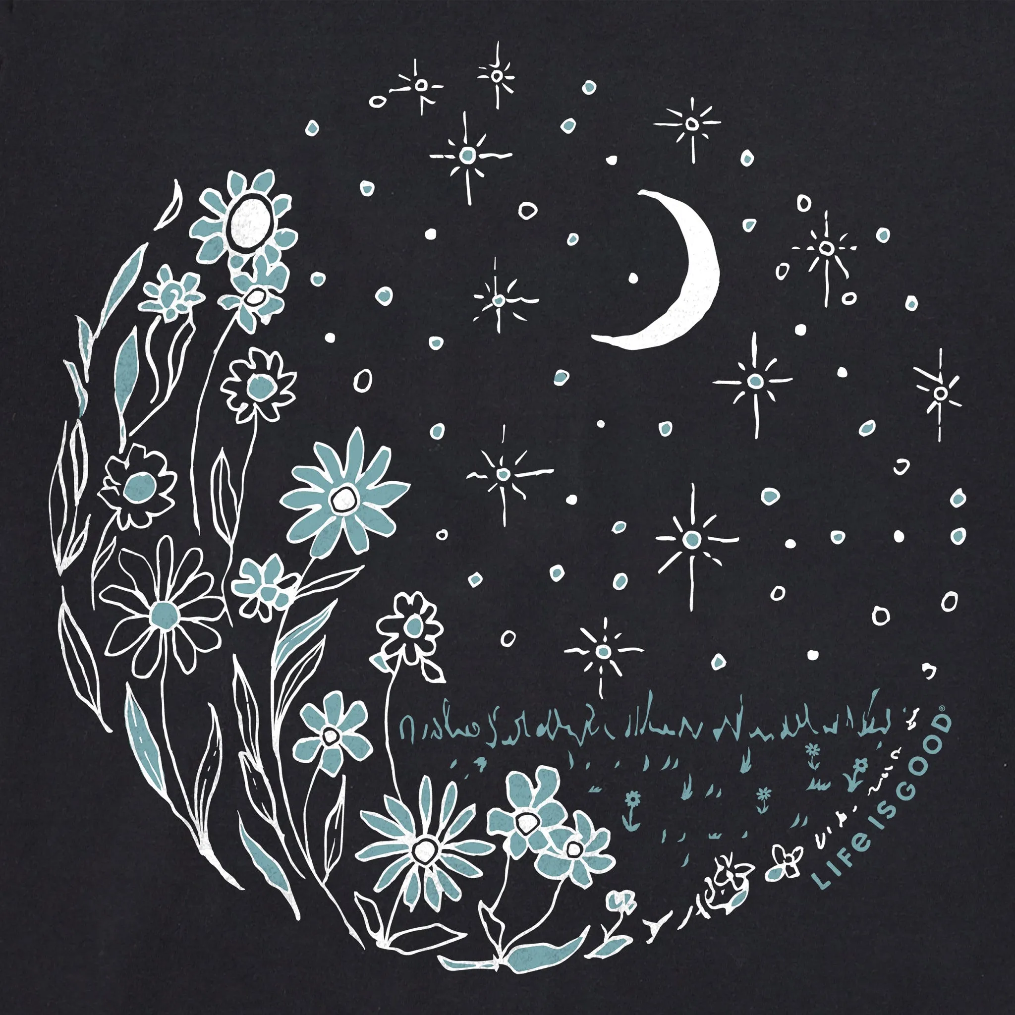 Women's Flower Moonrise Short Sleeve Tee Life is Good