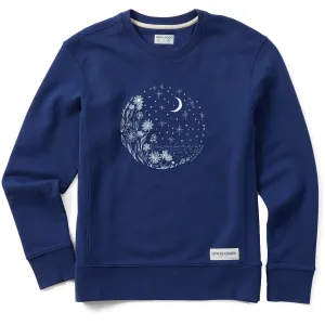 Women's Flower Moonrise Simply True Crew Life is Good