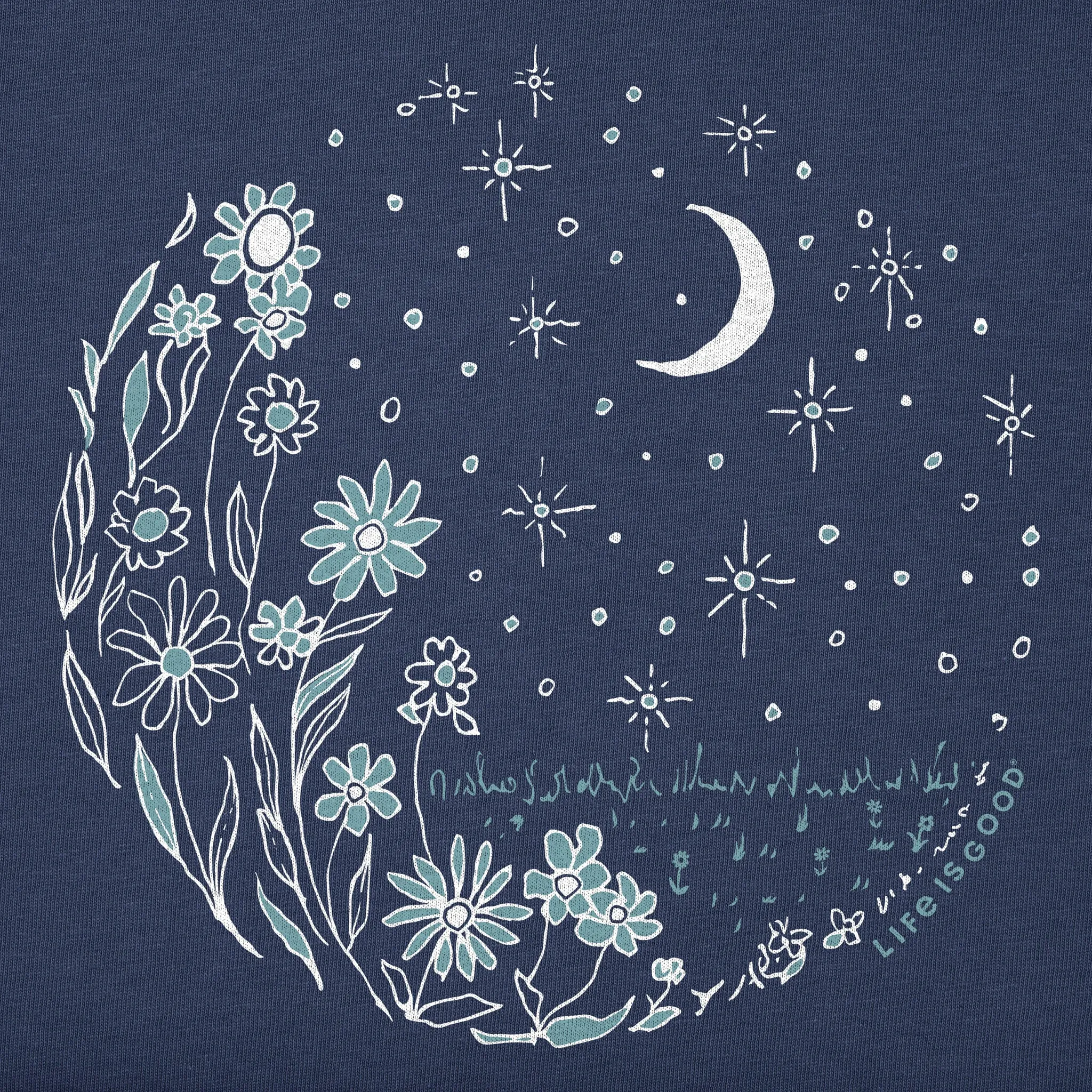 Women's Flower Moonrise Simply True Crew Life is Good