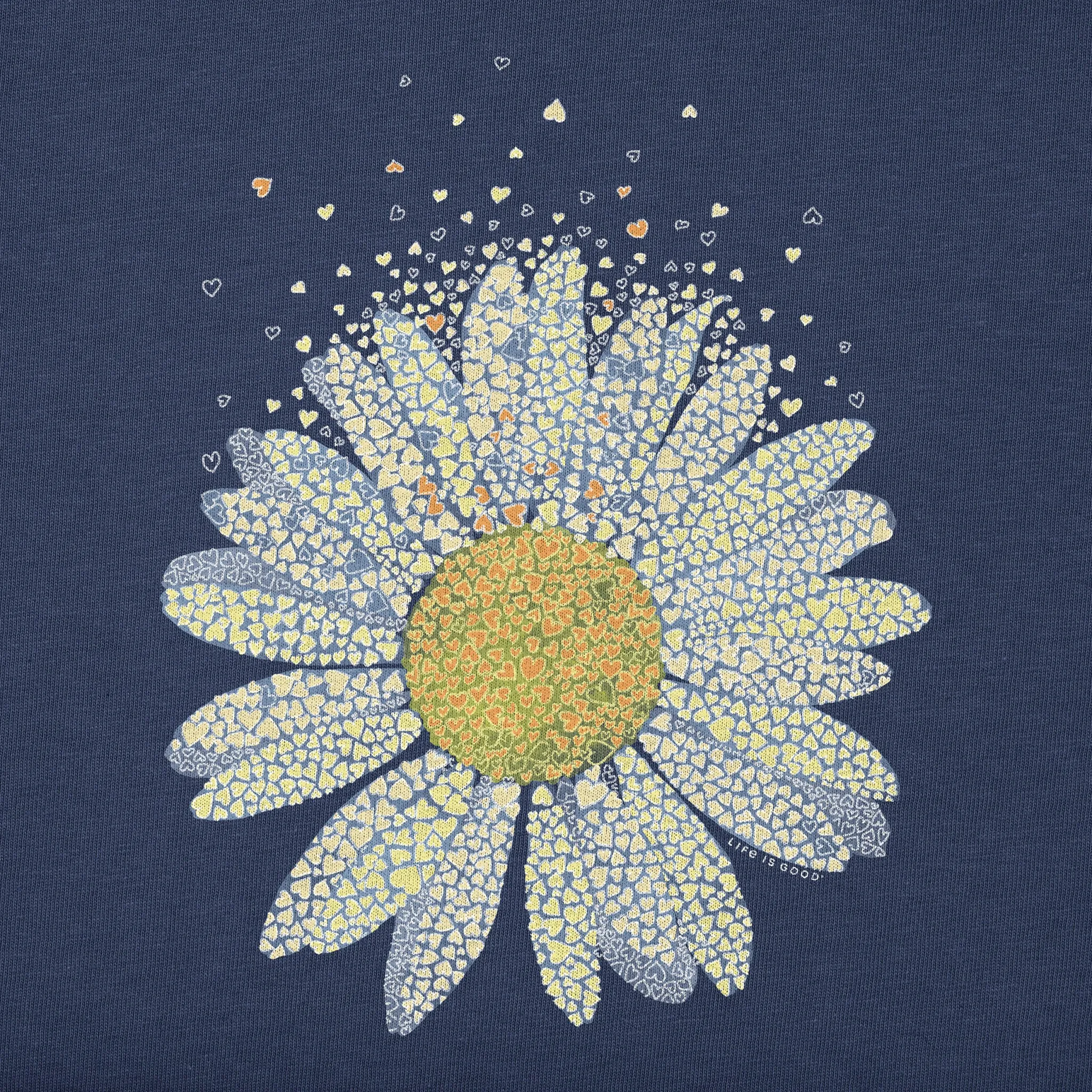 Women's Flower of Hearts Short Sleeve Tee Life is Good