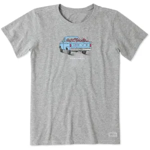 Women's Flower Pickup Truck Short Sleeve Crusher Tee Life is Good