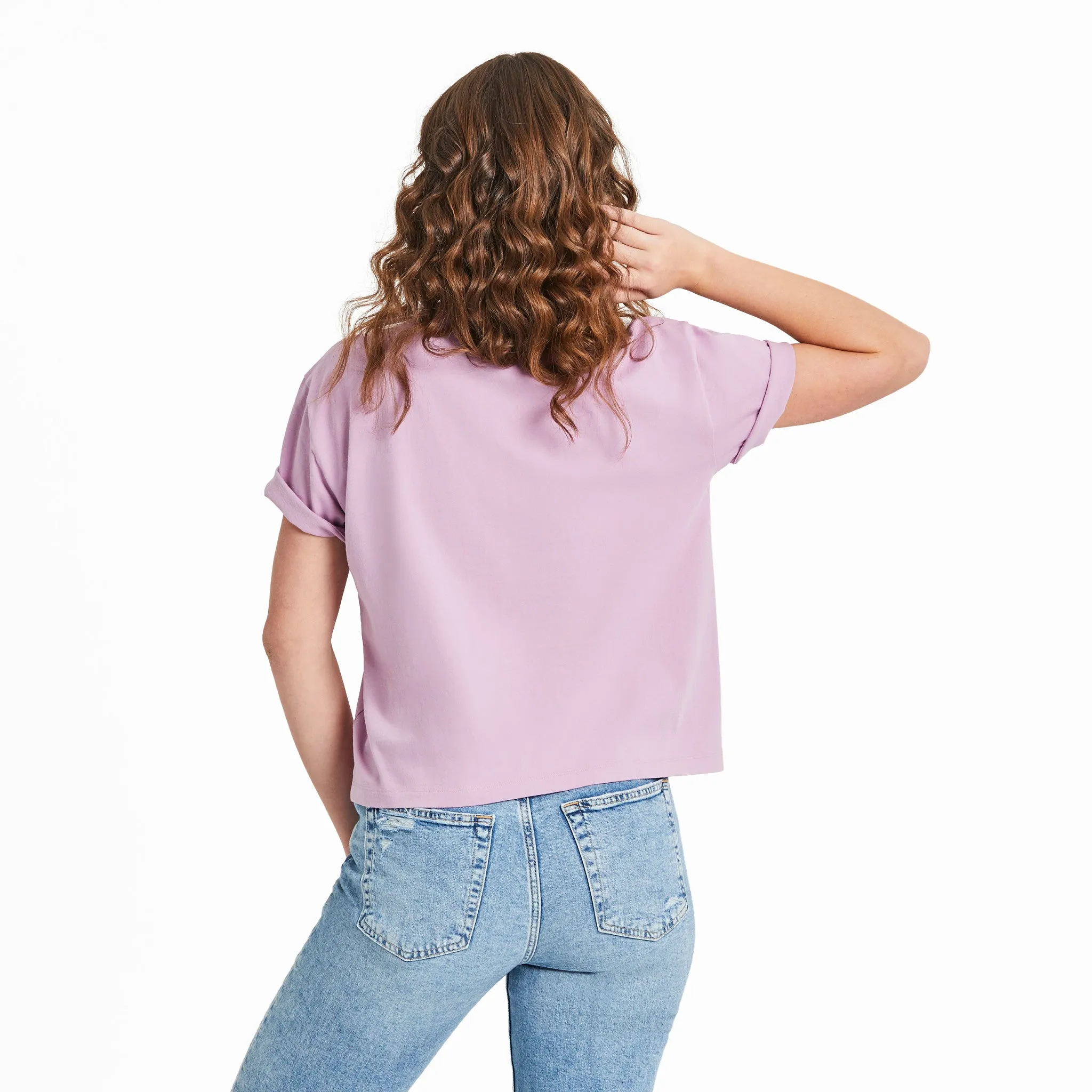 Women's Flower Pot Short Sleeve Crusher Boxy Tee Life is Good