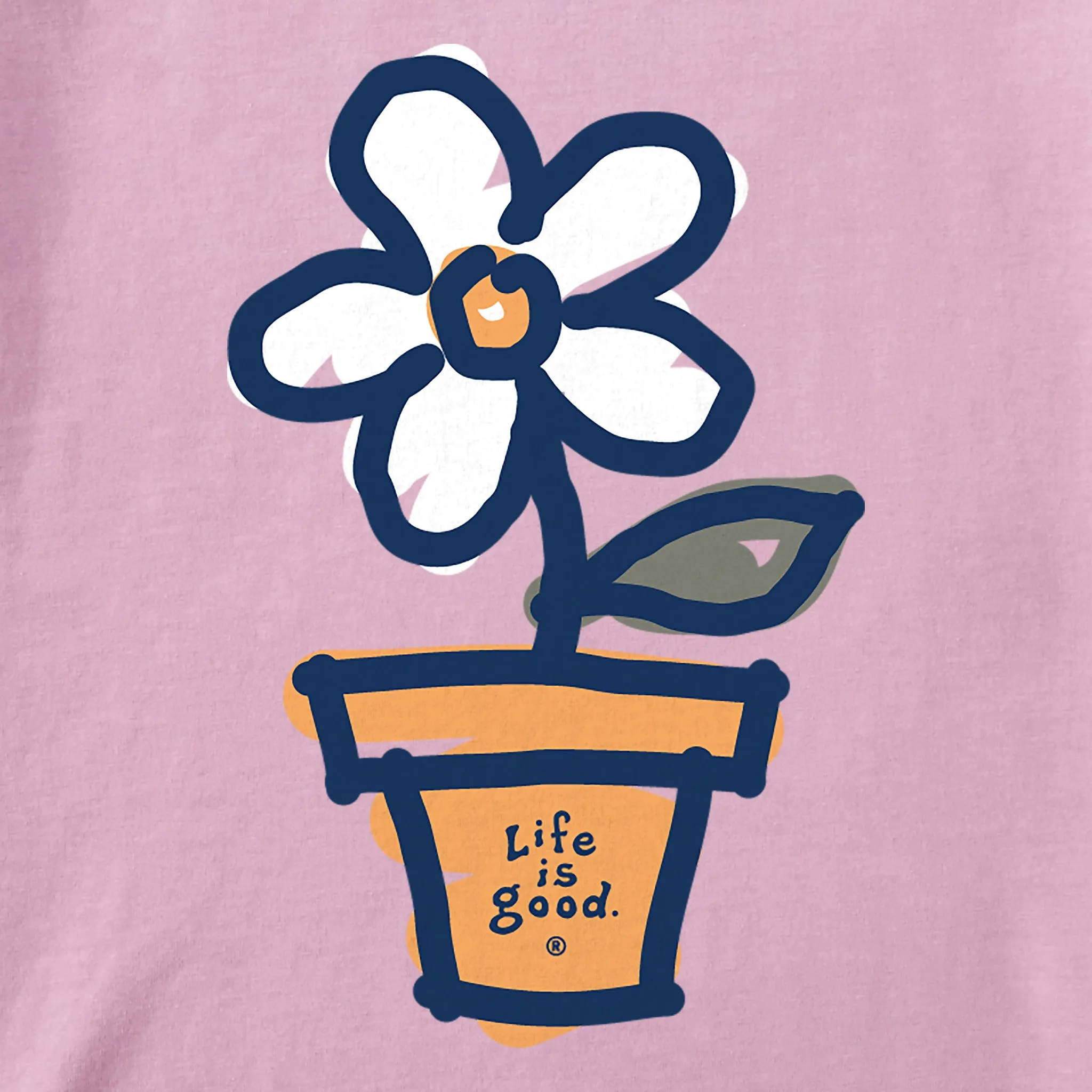 Women's Flower Pot Short Sleeve Crusher Boxy Tee Life is Good