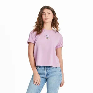 Women's Flower Pot Short Sleeve Crusher Boxy Tee Life is Good