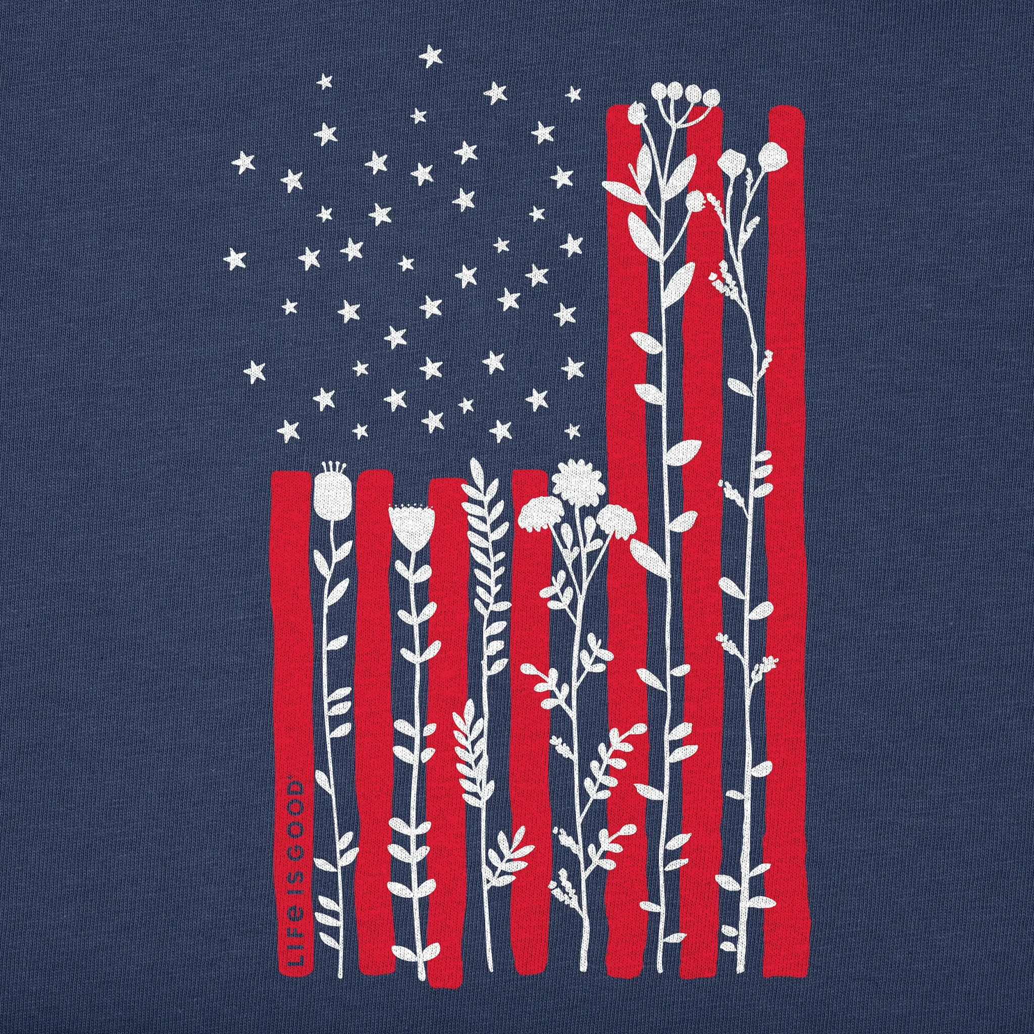 Women's Flower Tall Flag Crusher Tank Life is Good