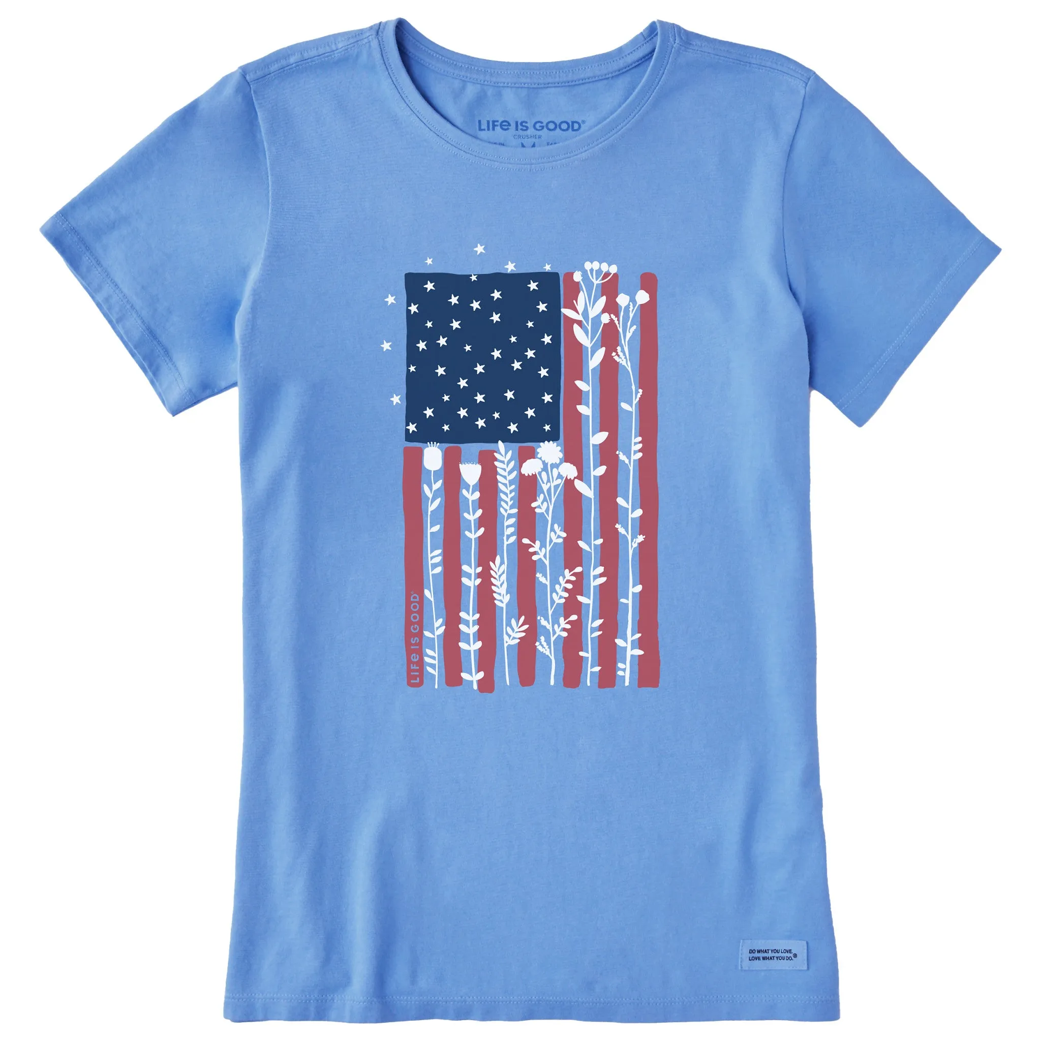Women's Flower Tall Flag Short Sleeve Tee Life is Good