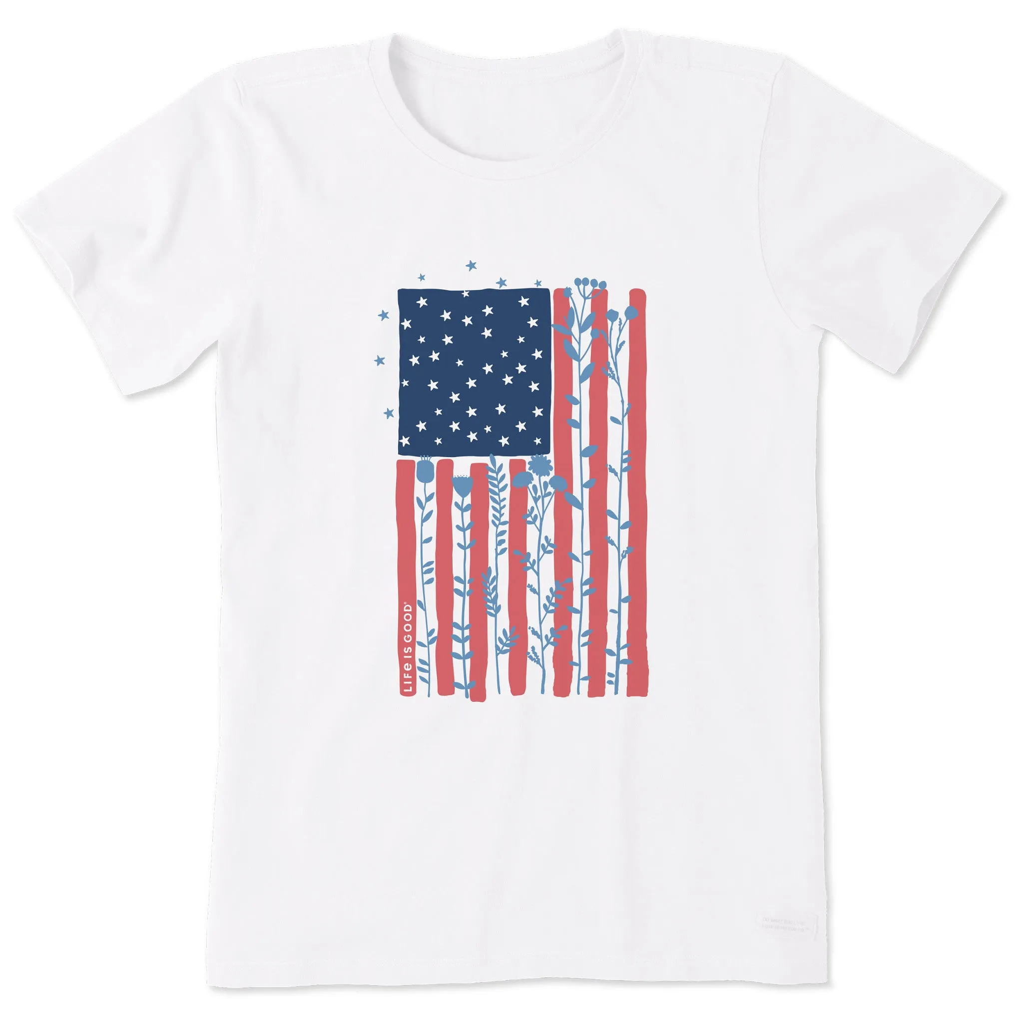 Women's Flower Tall Flag Short Sleeve Tee Life is Good