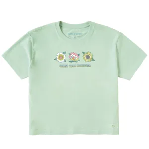 Women's Flower Trio Short Sleeve Crusher Boxy Tee Life is Good