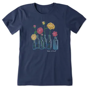 Women's Flower Vases Short Sleeve Tee Life is Good