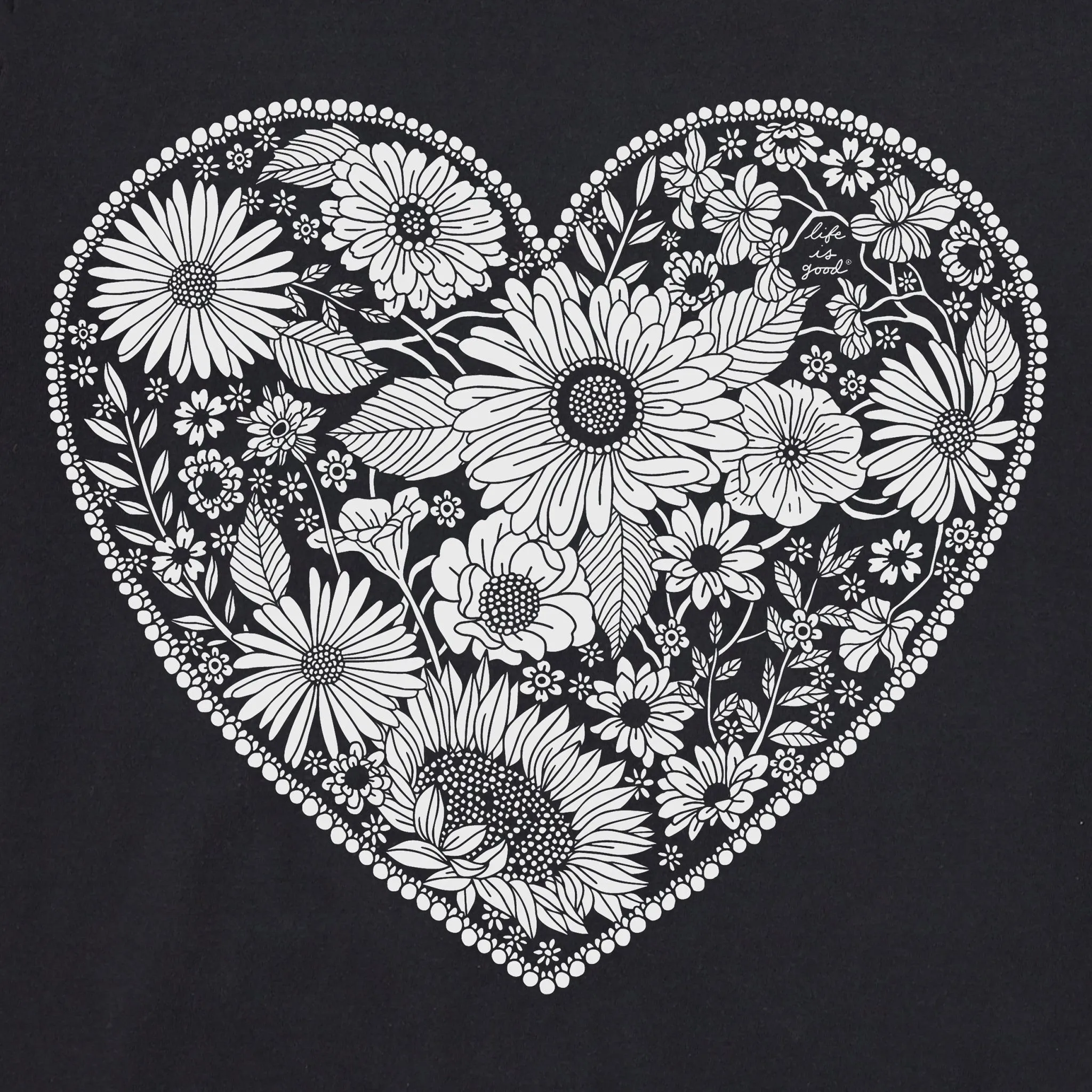 Women's Flowerful Love Short Sleeve Crusher Vee Life is Good