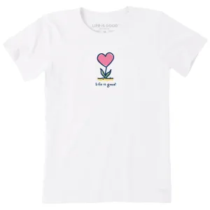 Women's Flowering Heart Short Sleeve Tee Life is Good
