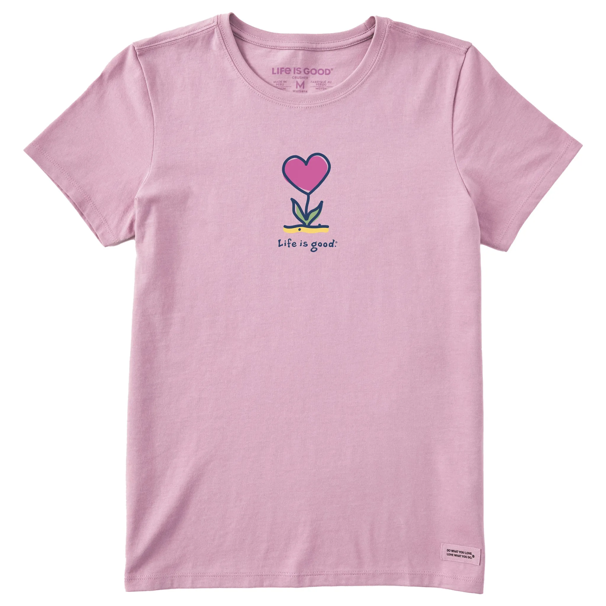 Women's Flowering Heart Short Sleeve Tee Life is Good