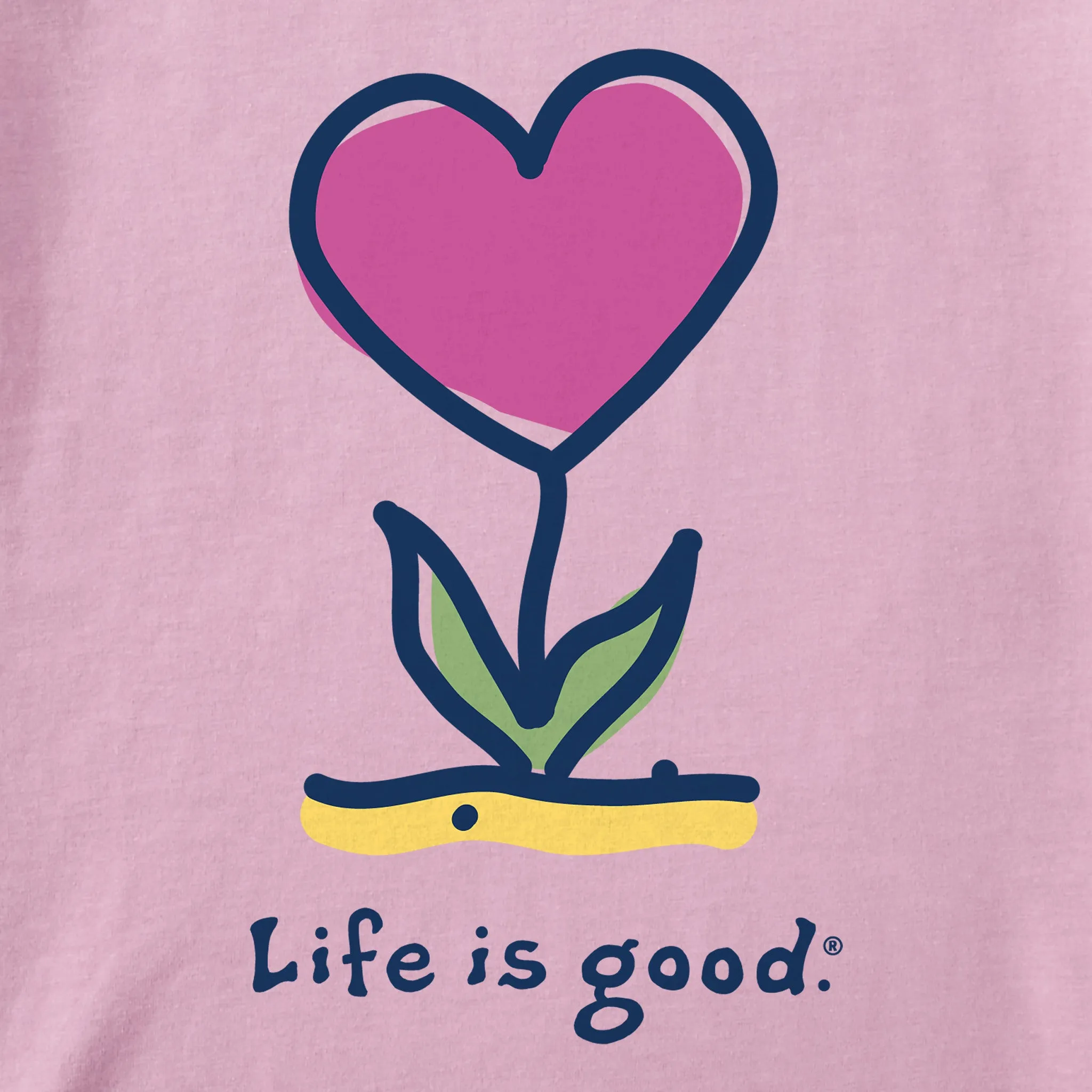 Women's Flowering Heart Short Sleeve Tee Life is Good