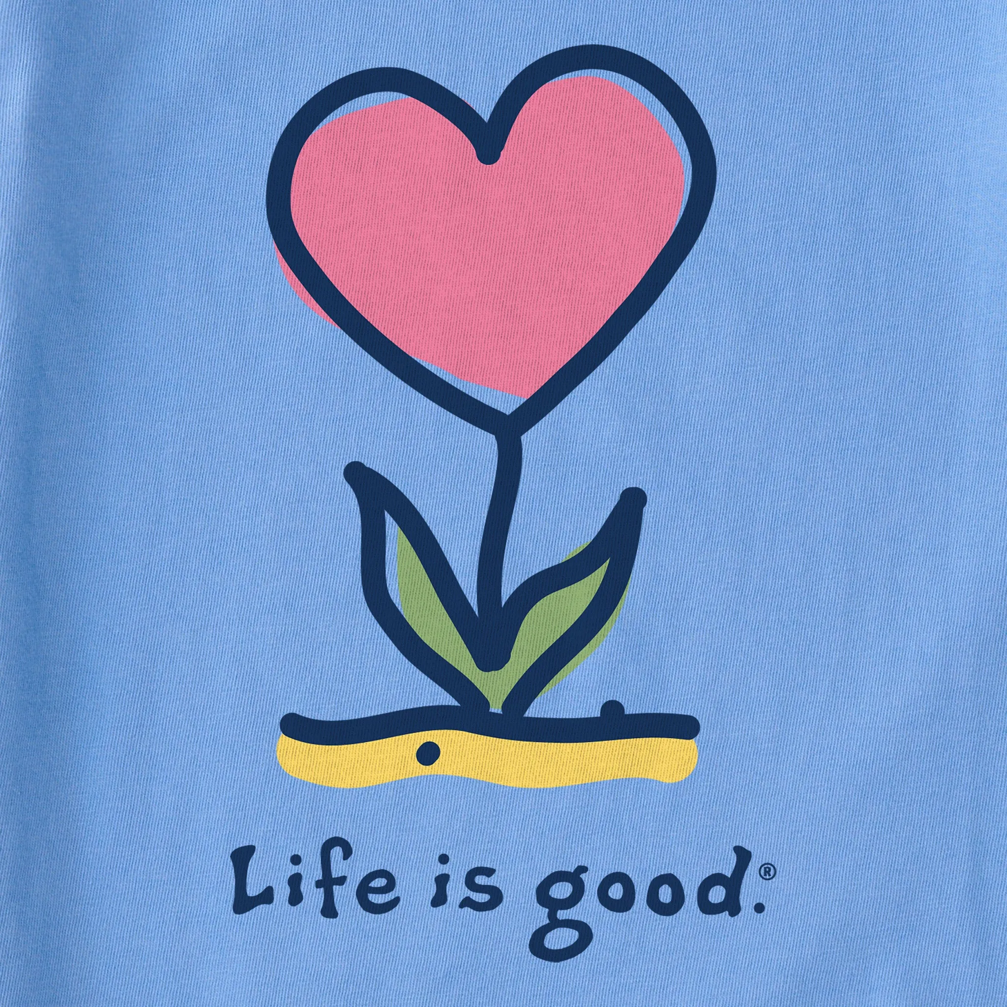 Women's Flowering Heart Short Sleeve Tee Life is Good
