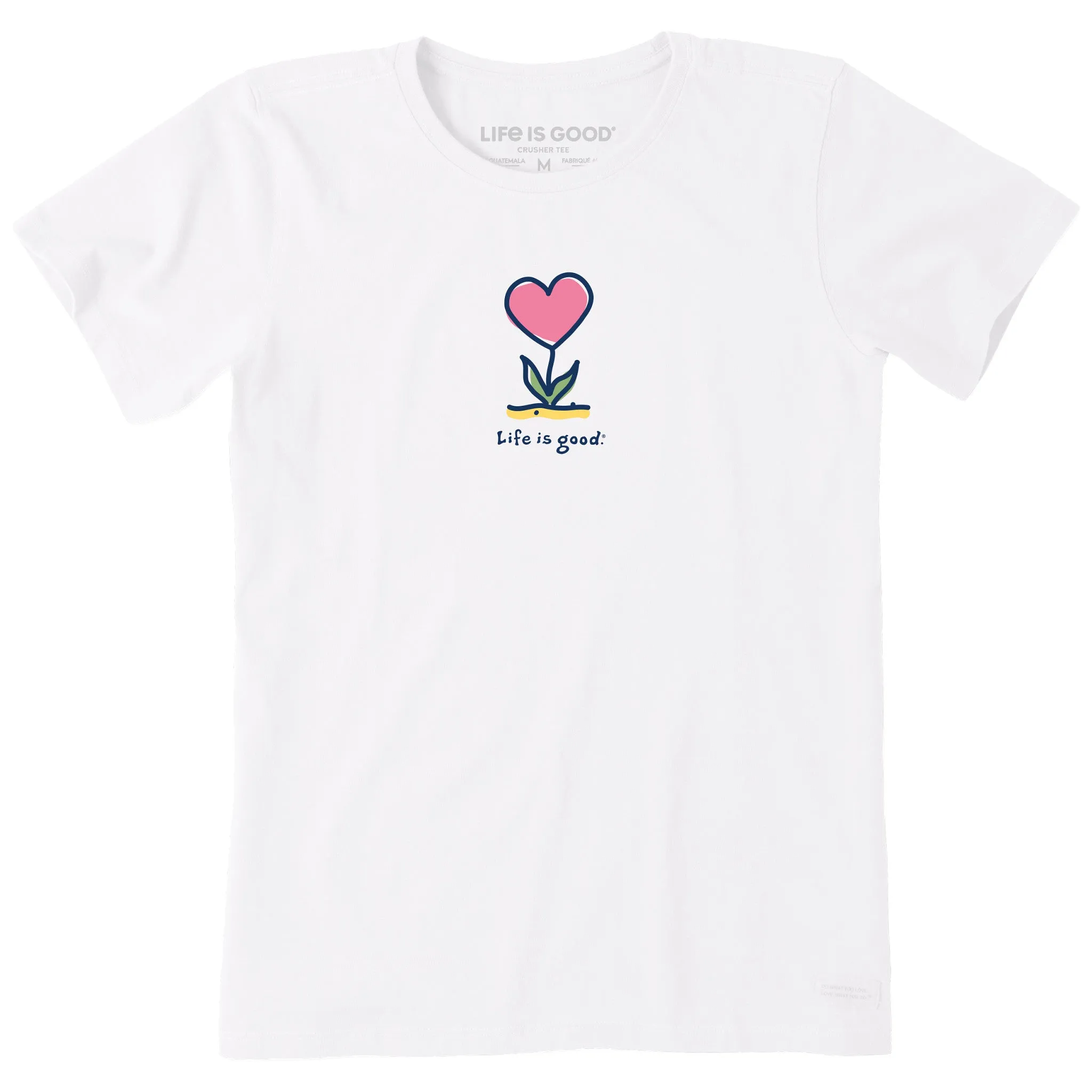 Women's Flowering Heart Short Sleeve Tee Life is Good