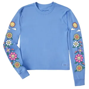 Women's Flowers and Shrooms Long Sleeve Crusher Boxy Tee Life is Good