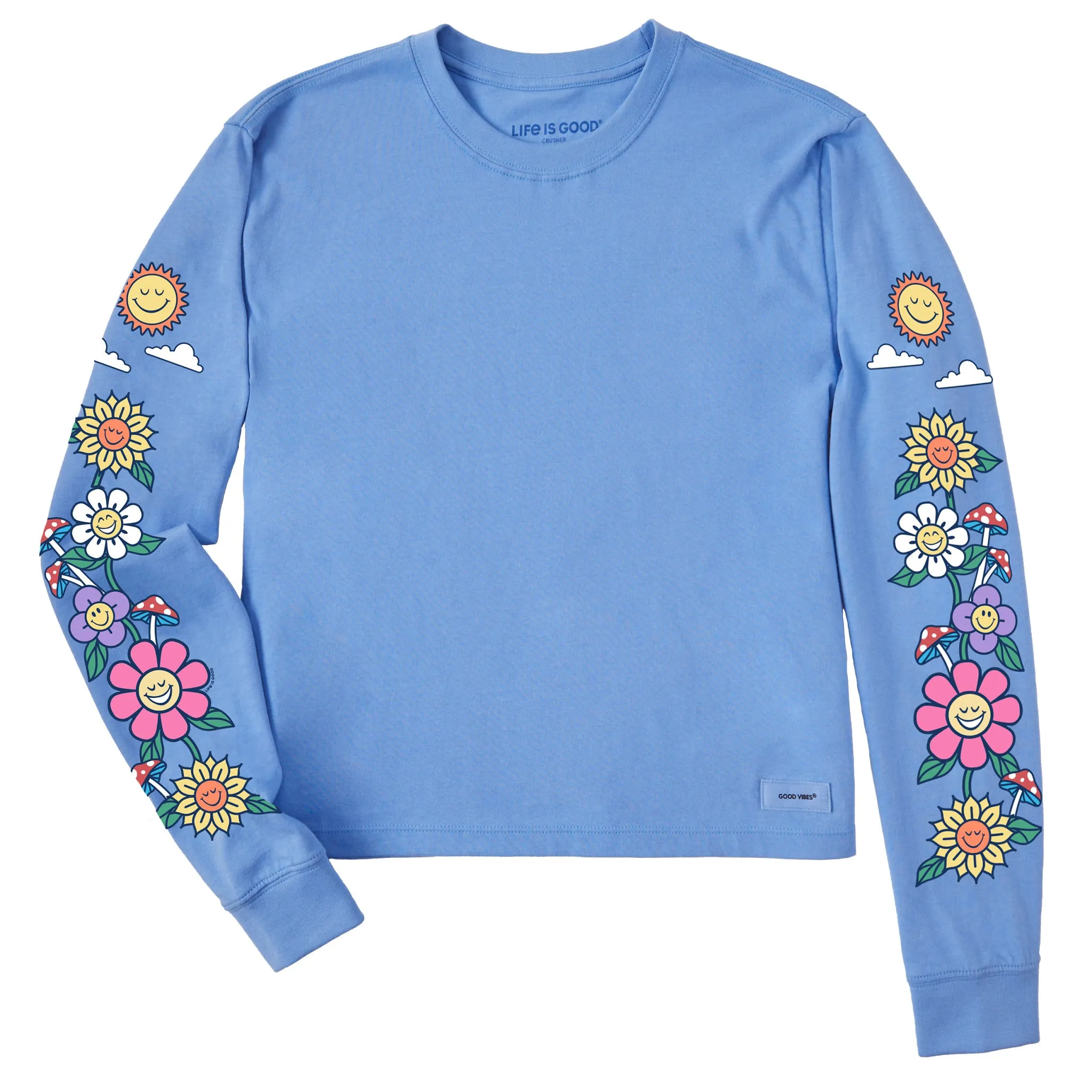Women's Flowers and Shrooms Long Sleeve Crusher Boxy Tee Life is Good