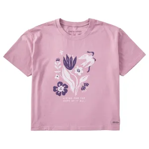 Women's Flowers for the Hope of it All Short Sleeve Crusher Boxy Tee Life is Good