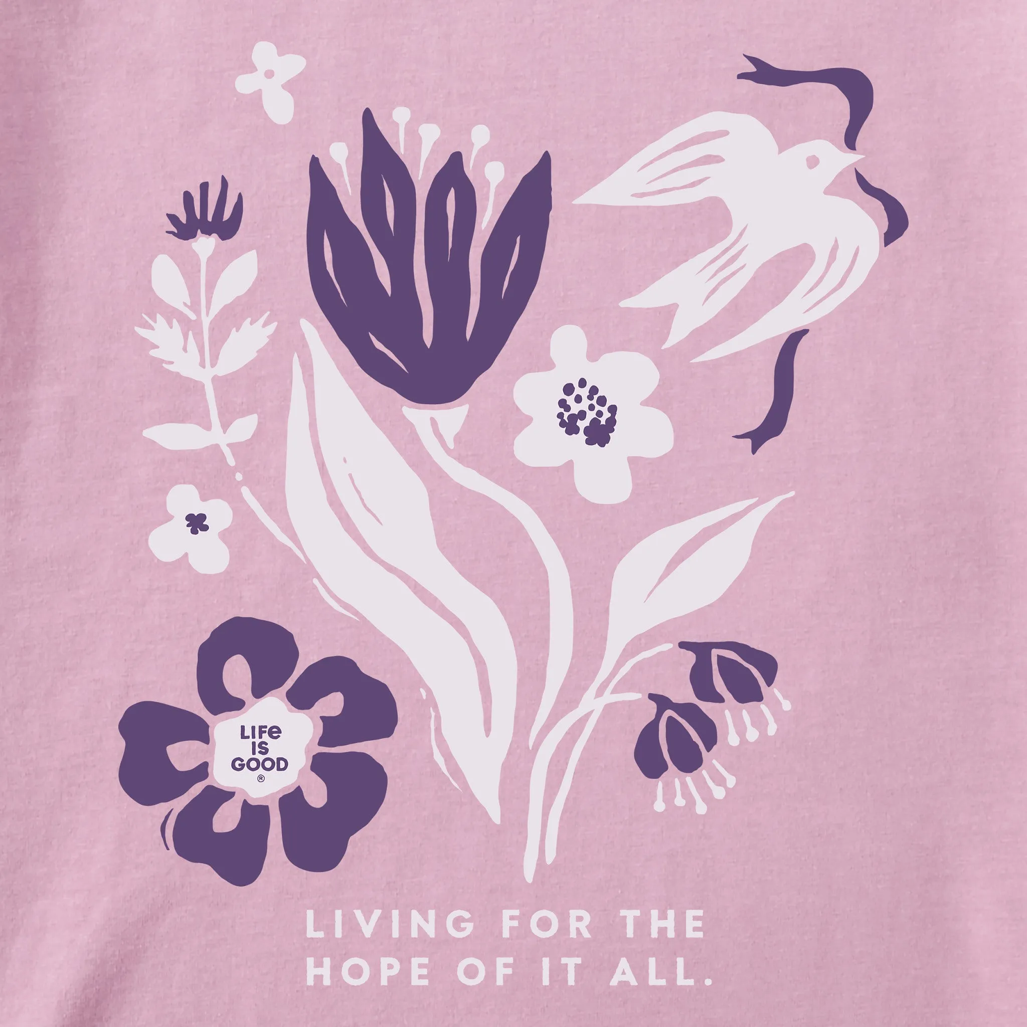 Women's Flowers for the Hope of it All Short Sleeve Crusher Boxy Tee Life is Good