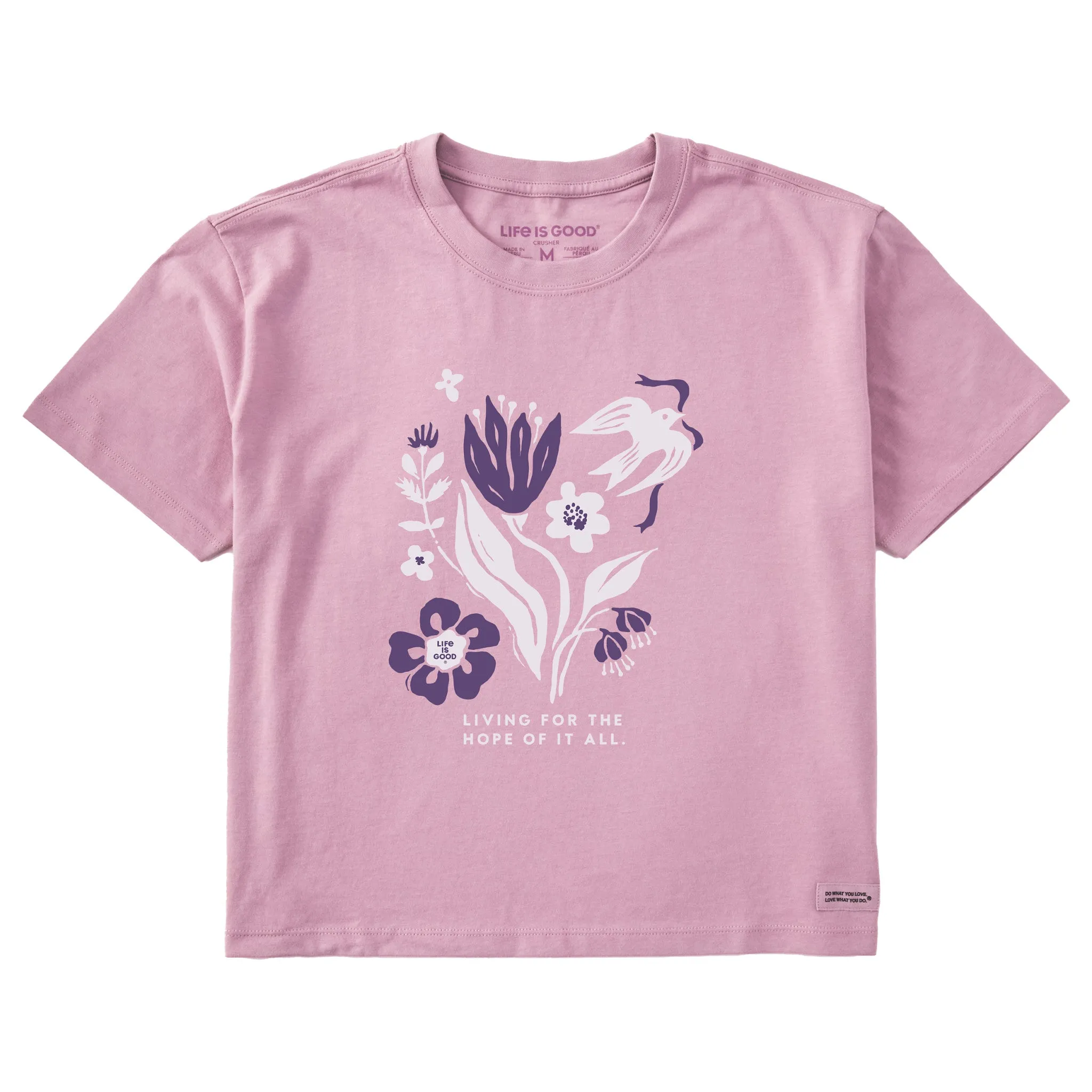 Women's Flowers for the Hope of it All Short Sleeve Crusher Boxy Tee Life is Good