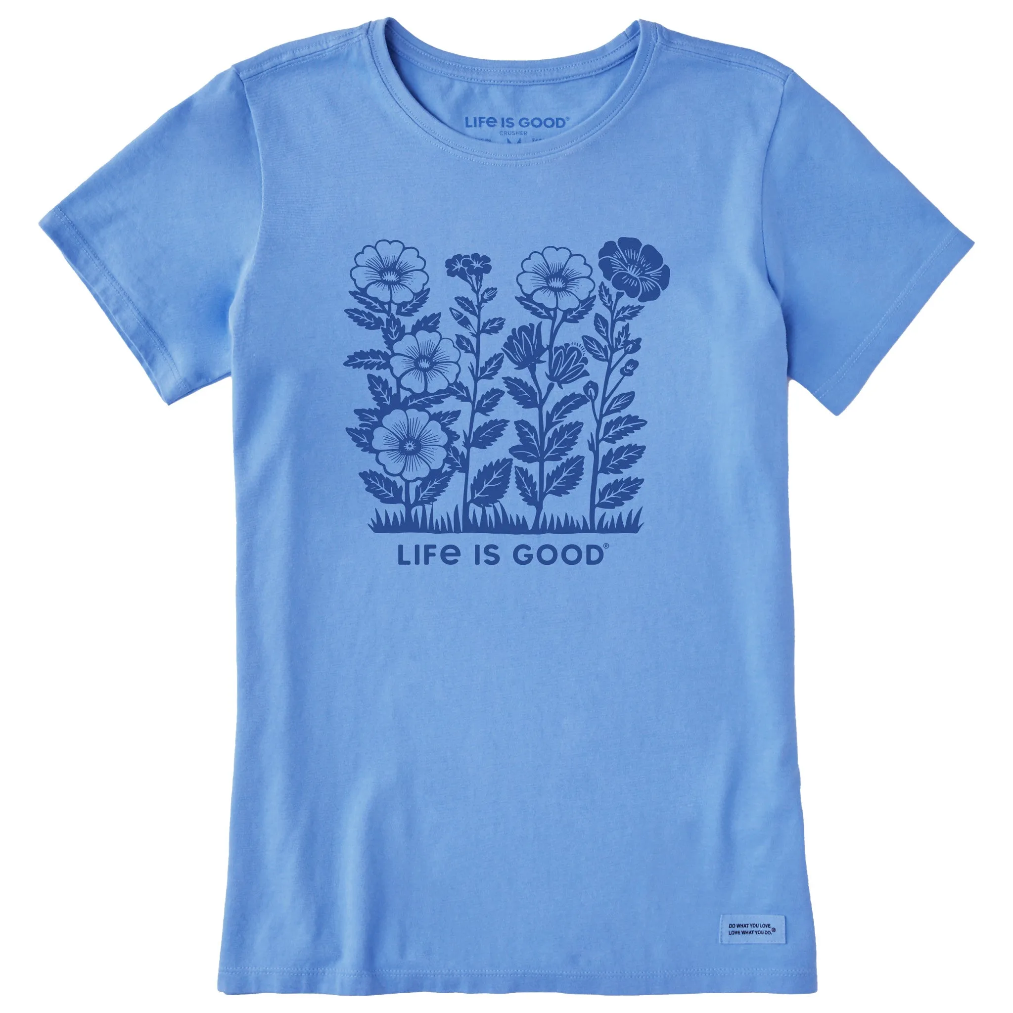 Women's Flowers in a Row Short Sleeve Tee Life is Good