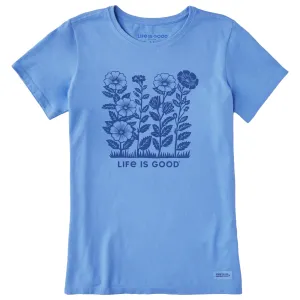 Women's Flowers in a Row Short Sleeve Tee Life is Good