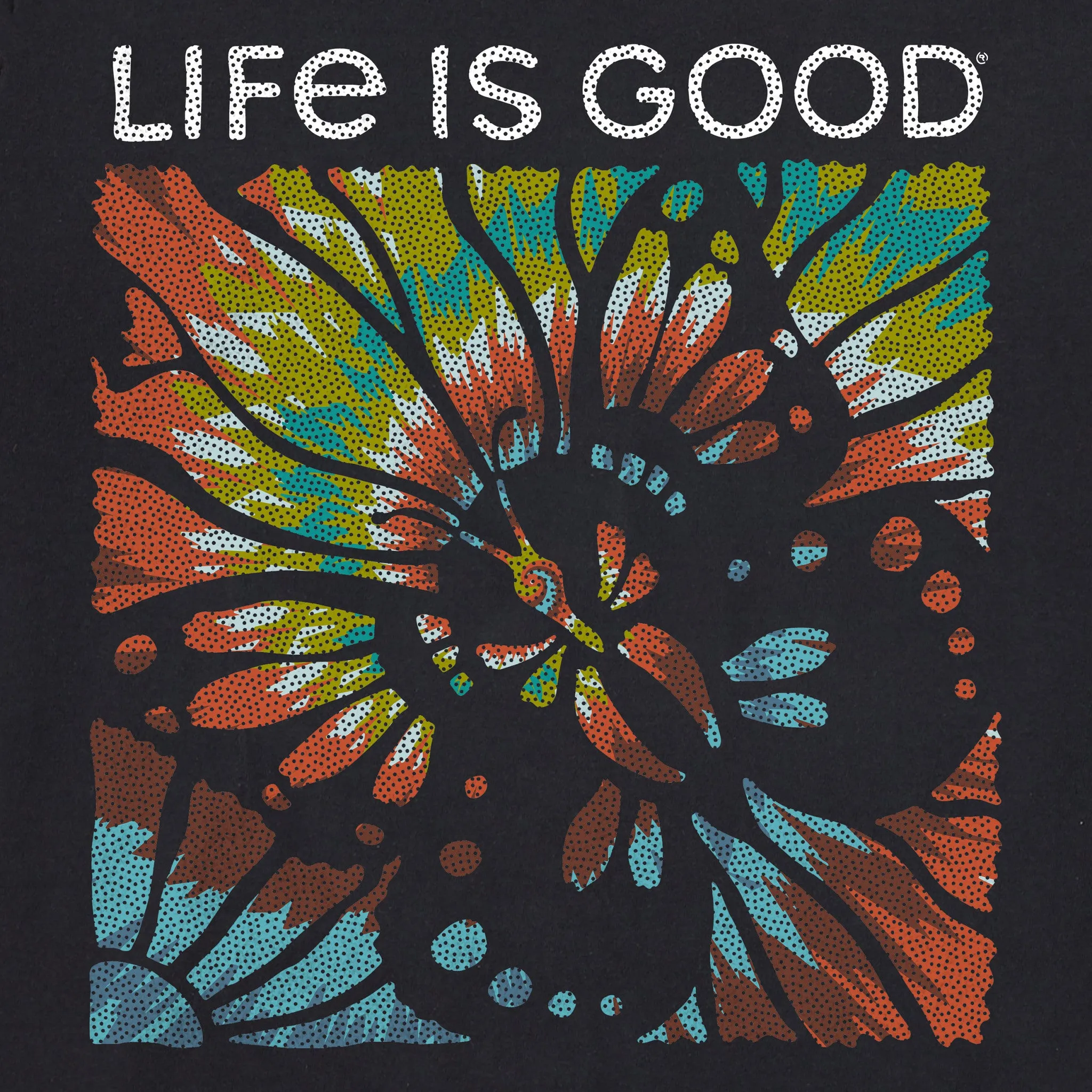 Women's Flutterby Box Tie Dye Short Sleeve Tee Life is Good