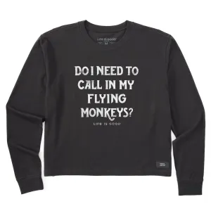 Women's FLYING MONKEY Long Sleeve Crusher Boxy Tee Life is Good