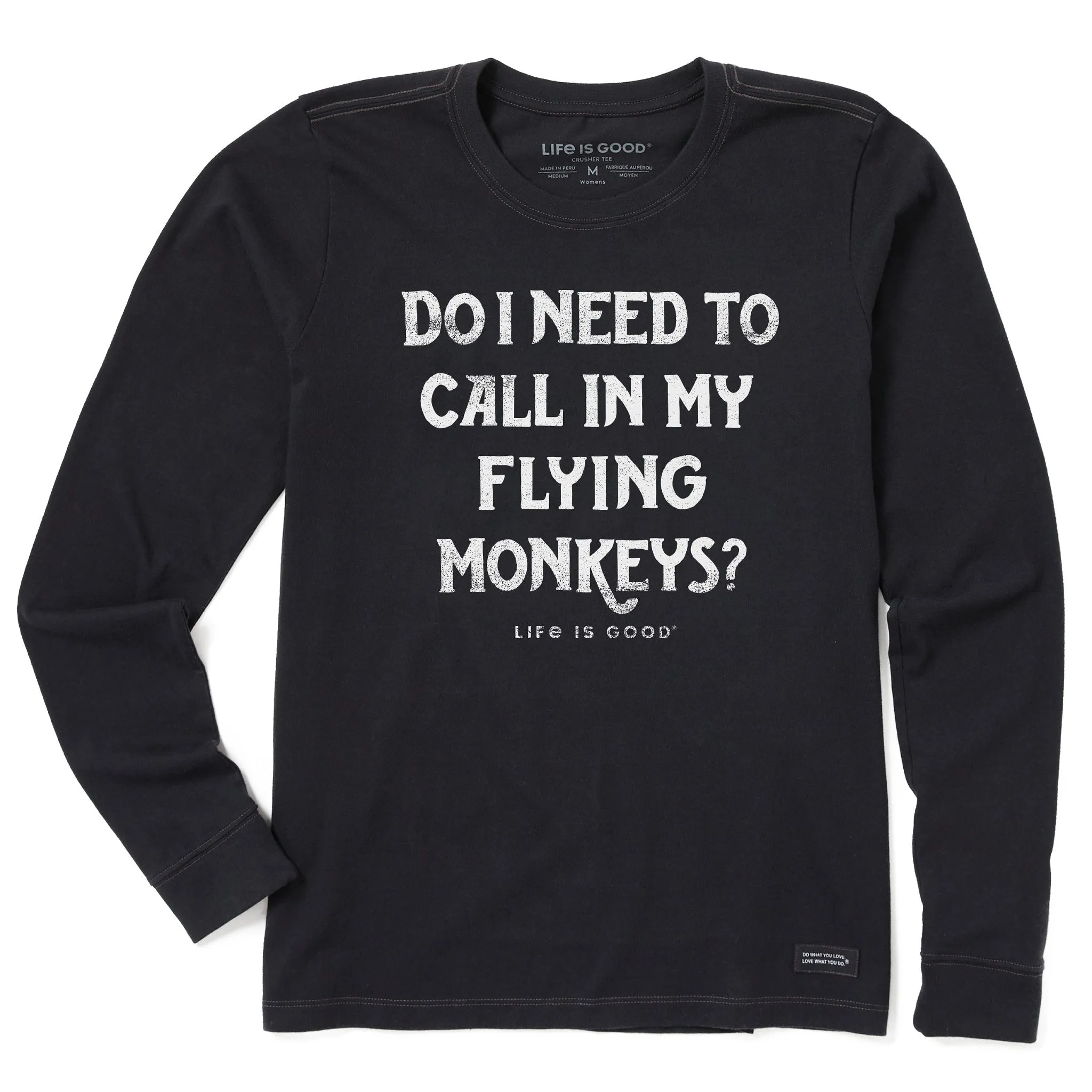 Women's FLYING MONKEY Long Sleeve Crusher Tee Life is Good