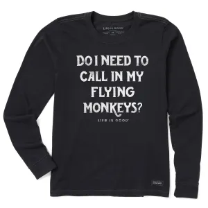 Women's FLYING MONKEY Long Sleeve Crusher Tee Life is Good