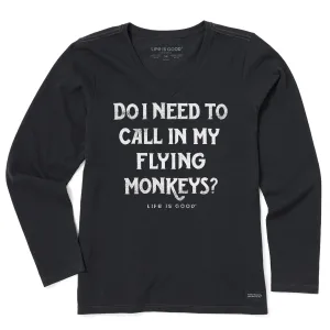 Women's FLYING MONKEY Long Sleeve Crusher Vee Life is Good