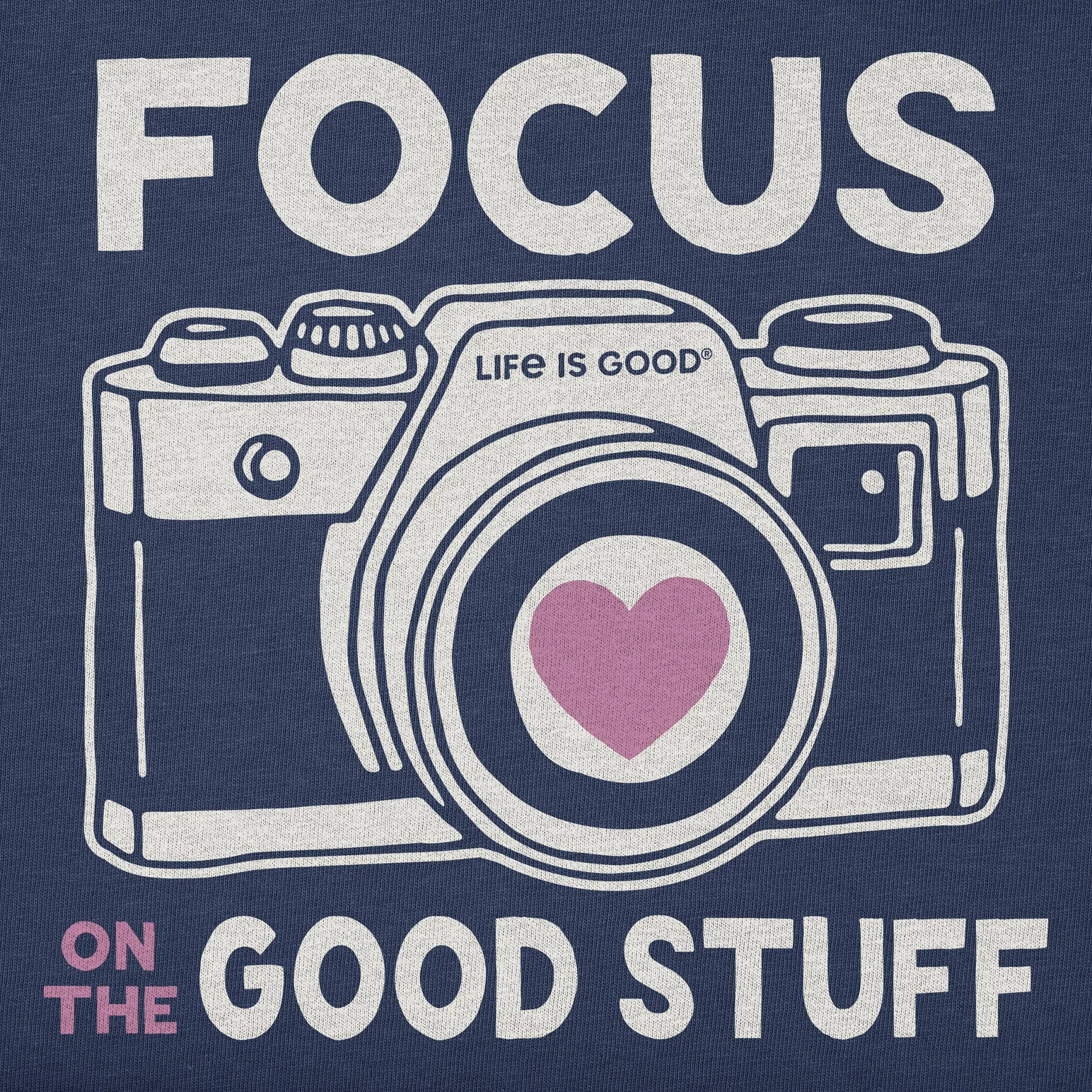 Women's Focus on the Good Stuff Camera Short Sleeve Crusher Boxy Tee Life is Good
