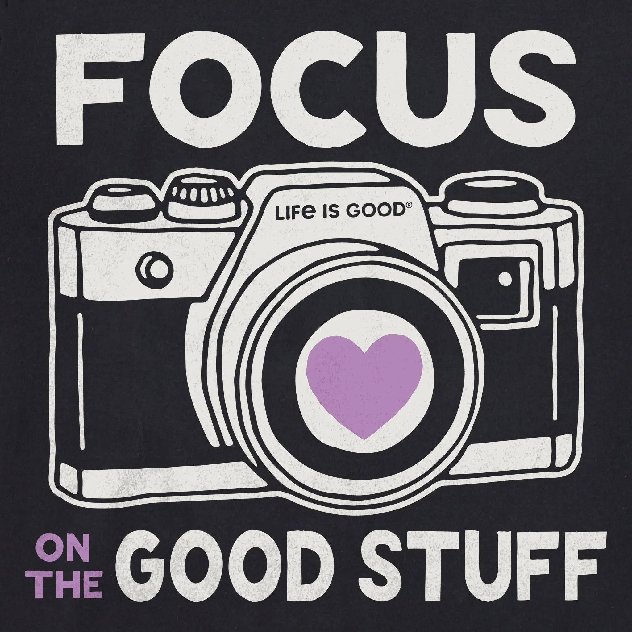 Women's Focus on the Good Stuff Camera Short Sleeve Crusher Boxy Tee Life is Good