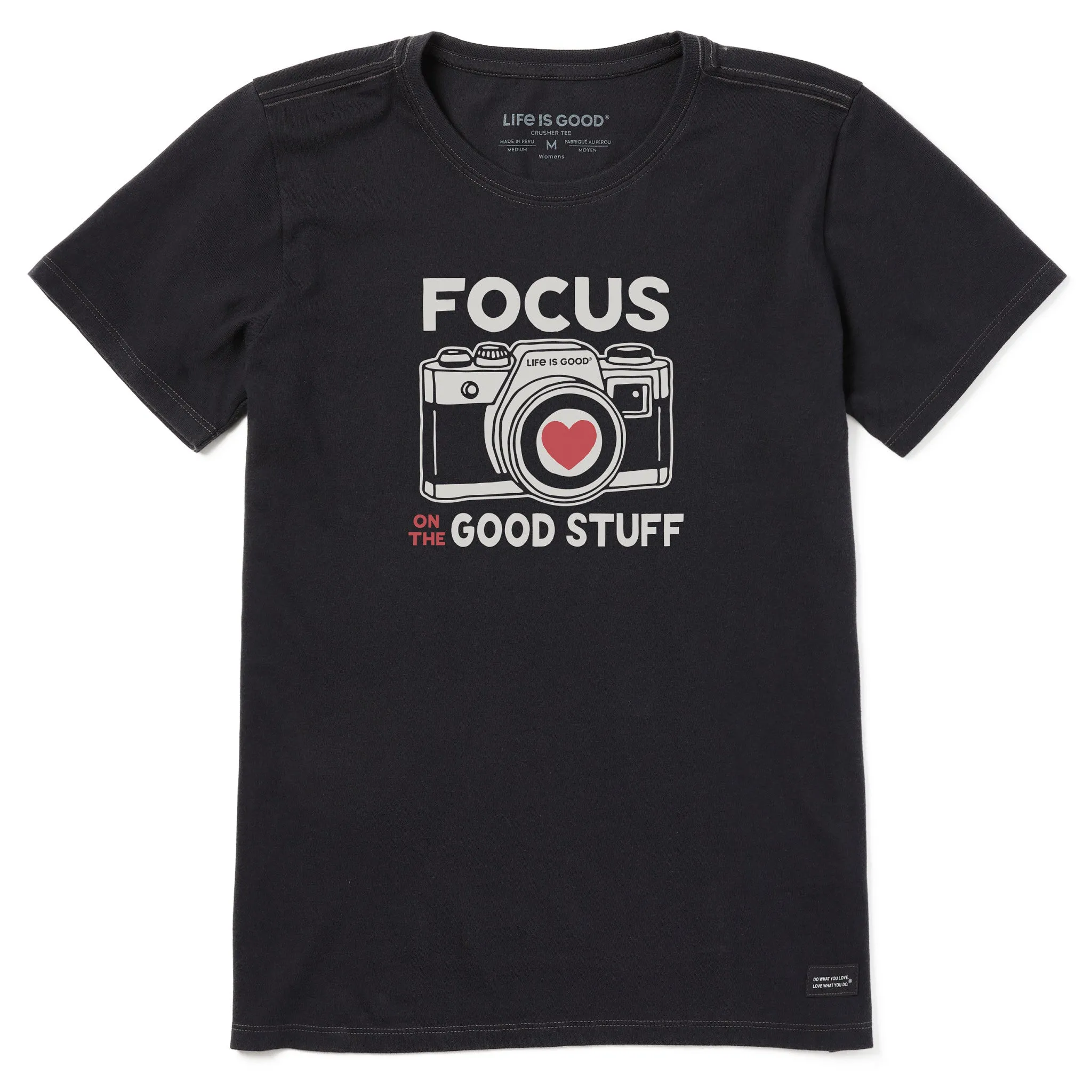 Women's Focus on the Good Stuff Camera Short Sleeve Tee Life is Good
