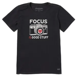 Women's Focus on the Good Stuff Camera Short Sleeve Tee Life is Good