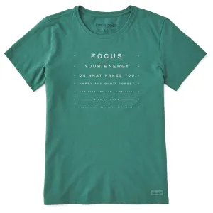 Women's Focus Your Energy Eye Chart Short Sleeve Crusher Tee Life is Good