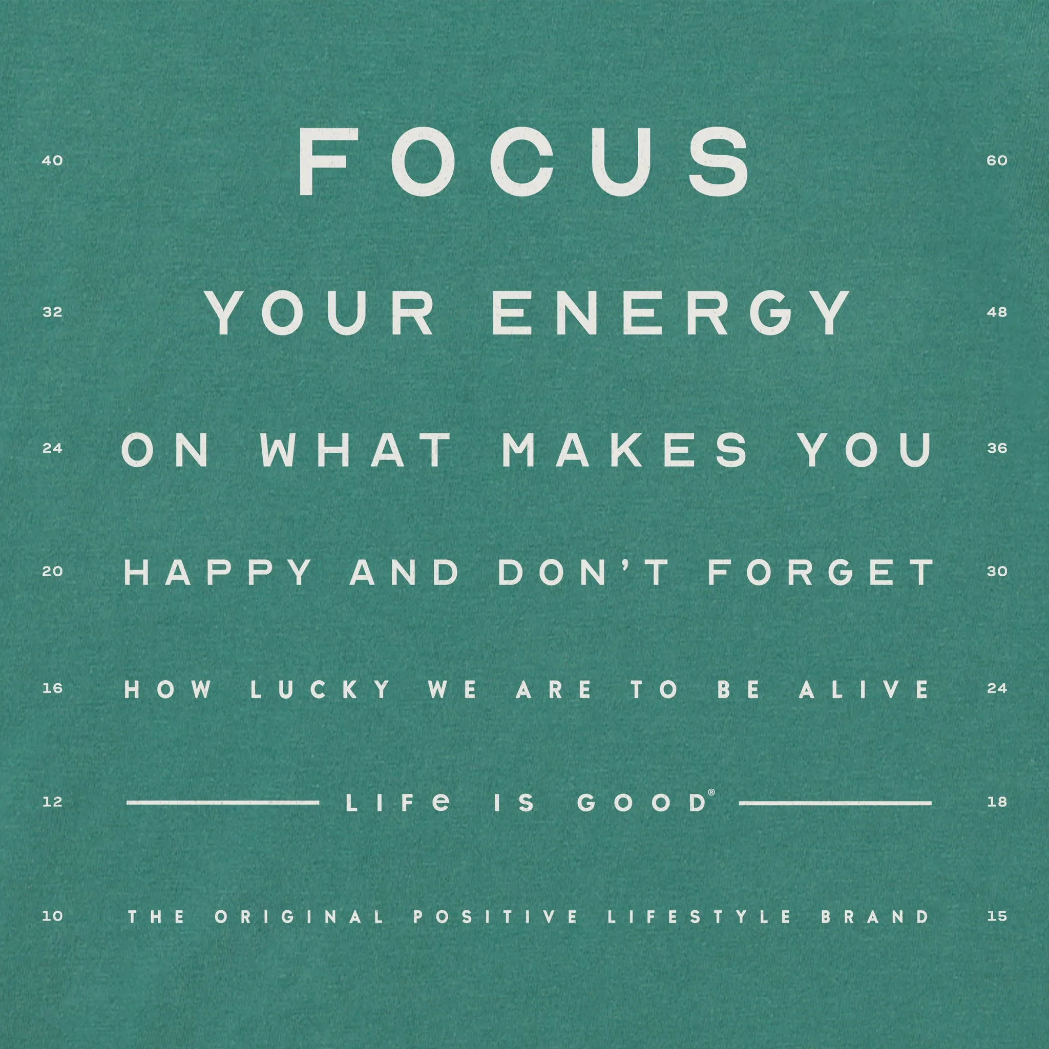 Women's Focus Your Energy Eye Chart Short Sleeve Crusher Tee Life is Good