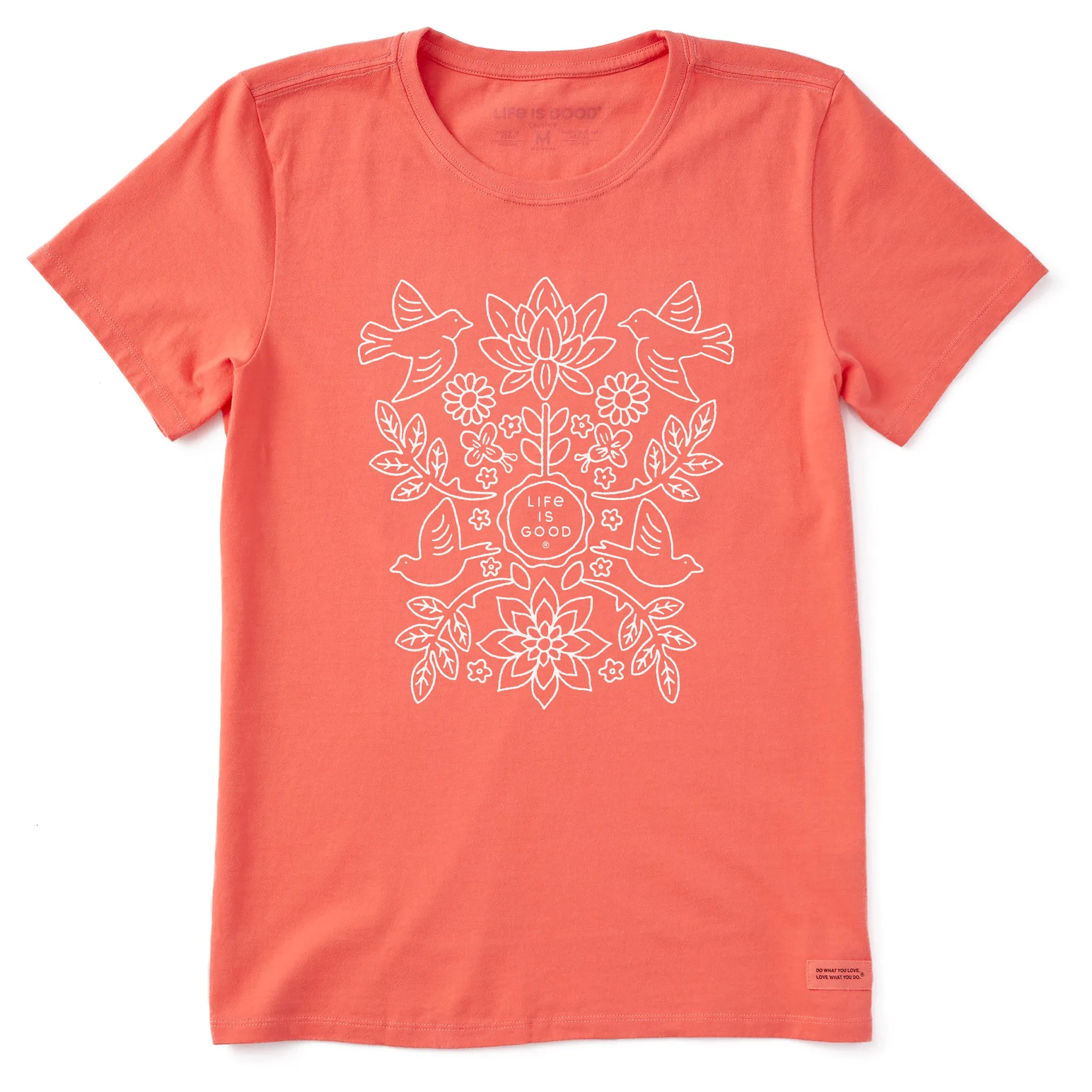 Women's Folk Art Garden Short Sleeve Crusher Tee Life is Good