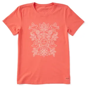 Women's Folk Art Garden Short Sleeve Crusher Tee Life is Good