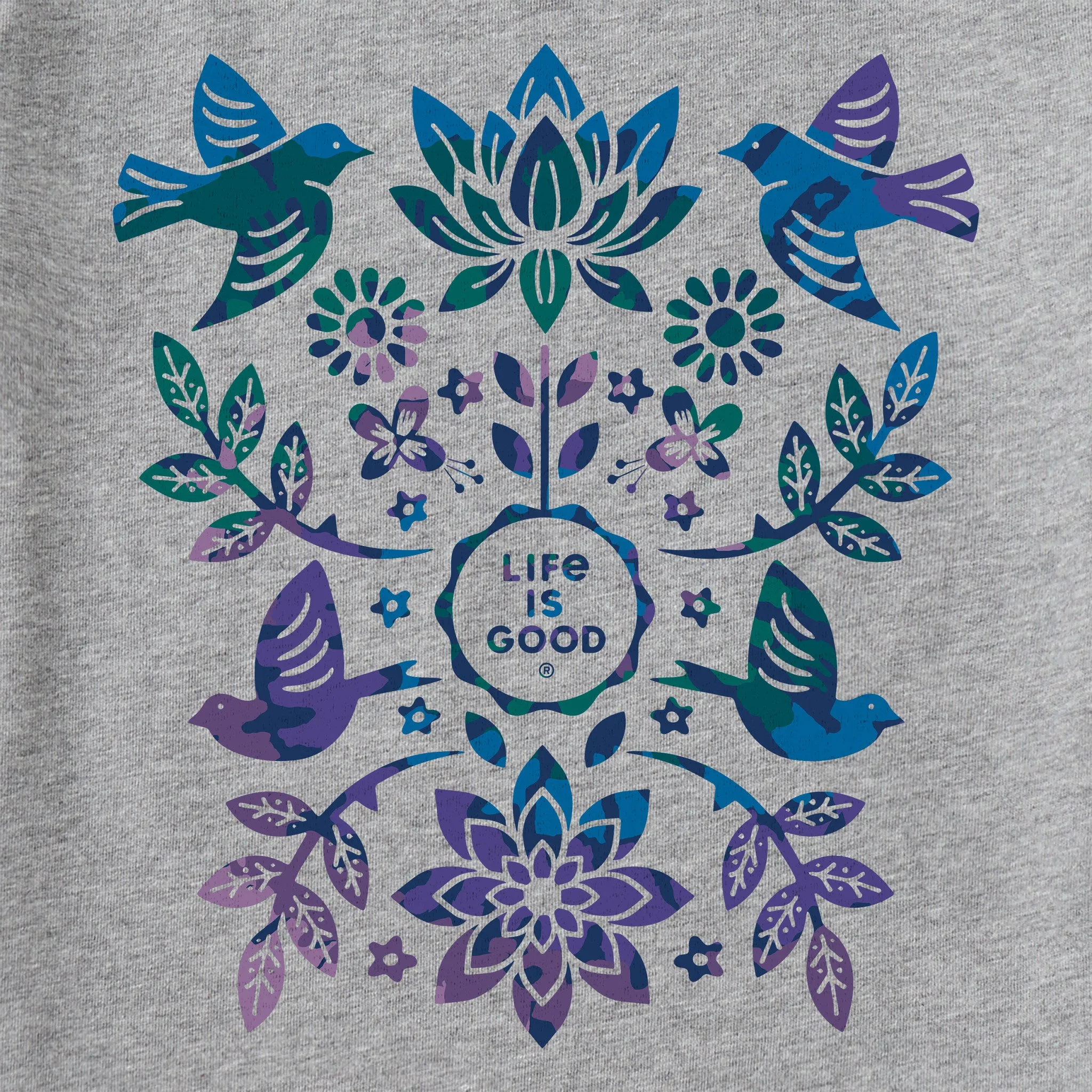 Women's Folk Art Garden Tie Dye Crusher Tank Life is Good