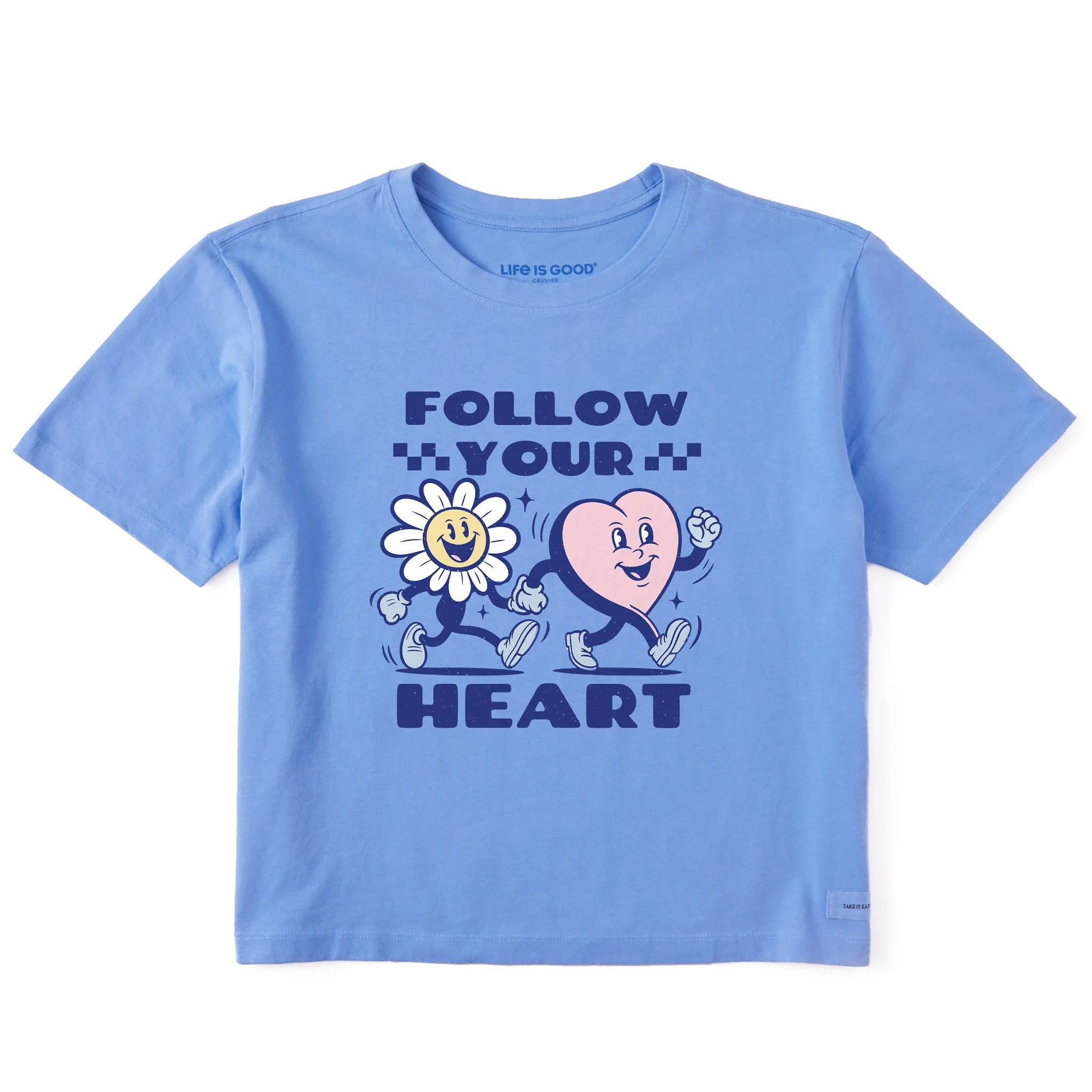 Women's Follow Your Heart Mascots Short Sleeve Crusher Boxy Tee Life is Good