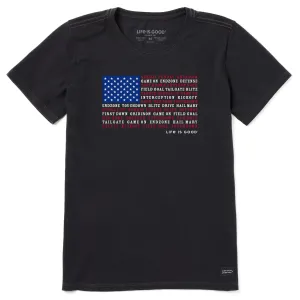 Women's Football Anthem Flag Short Sleeve Tee Life is Good
