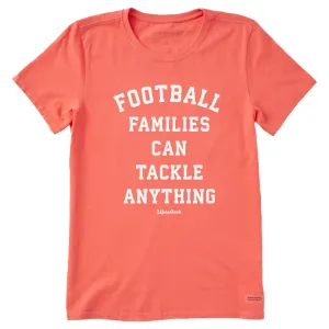 Women's Football Families can Tackle Anything Short Sleeve Tee Life is Good