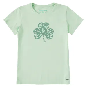 Women's Fossil Clover Short Sleeve Crusher Tee Life is Good